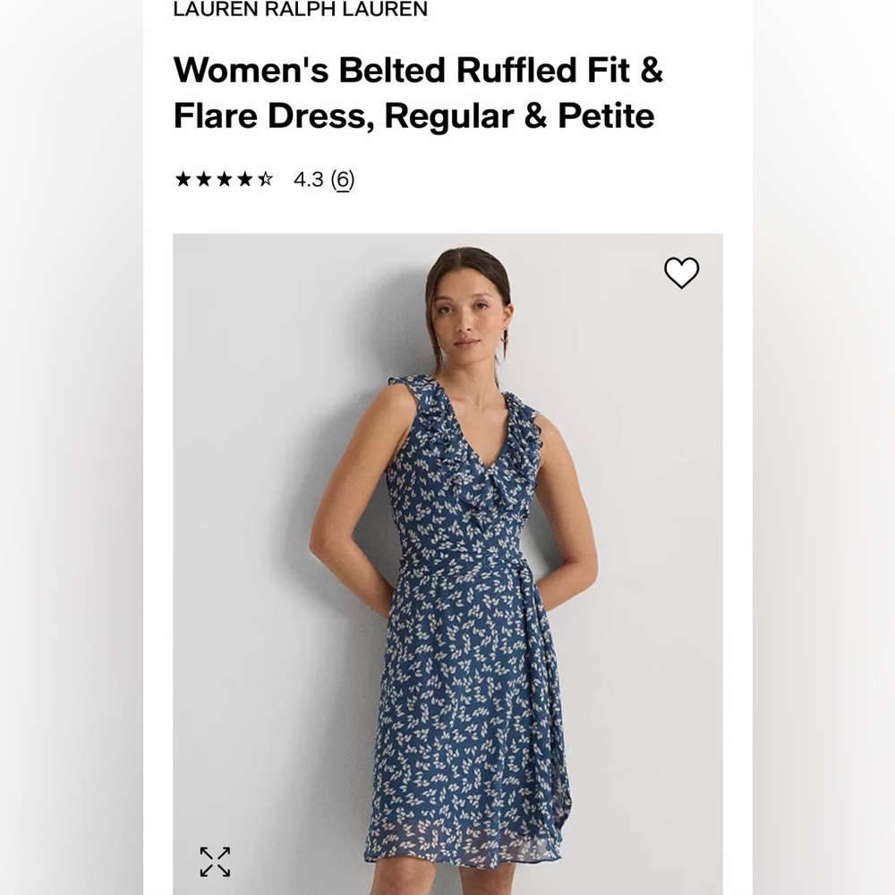 LAUREN RALPH LAUREN Women's Belted Ruffled Fit & Flare Dress